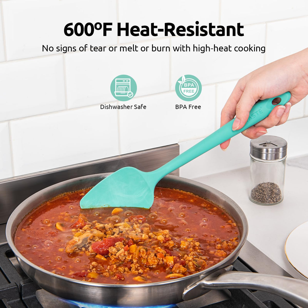 U-Taste food-grade nonstick silicone spatula ideal for nonstick pans