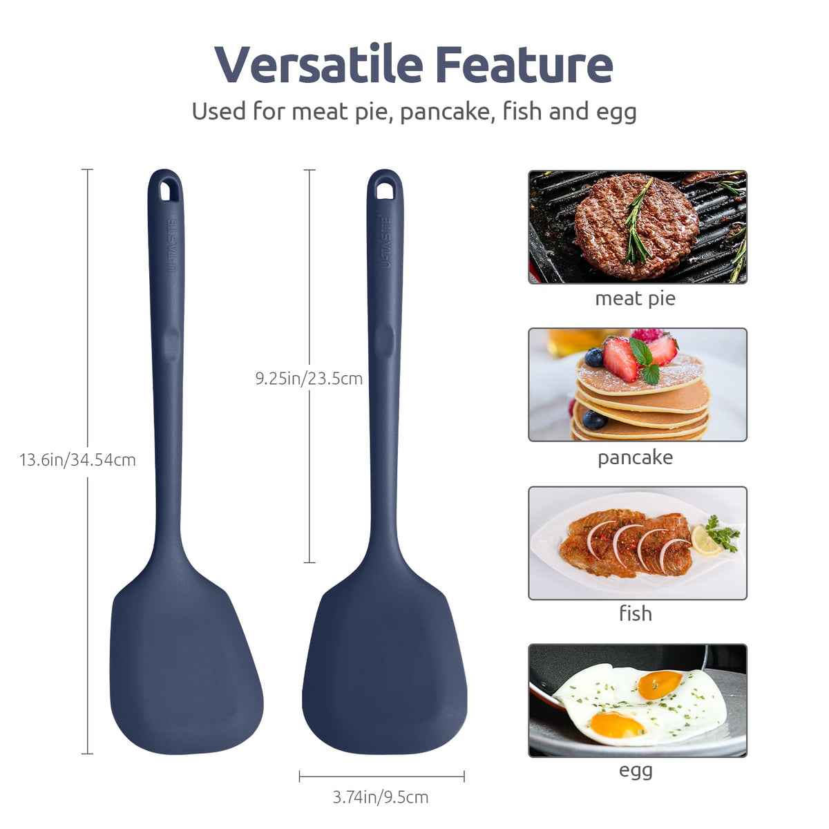 U-Taste head closeup shows heat-resistant silicone, ideal for high-temperature cooking with no melting.