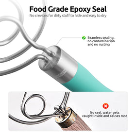 U-Taste ergonomic 8.6 inch handle reduces hand fatigue.
