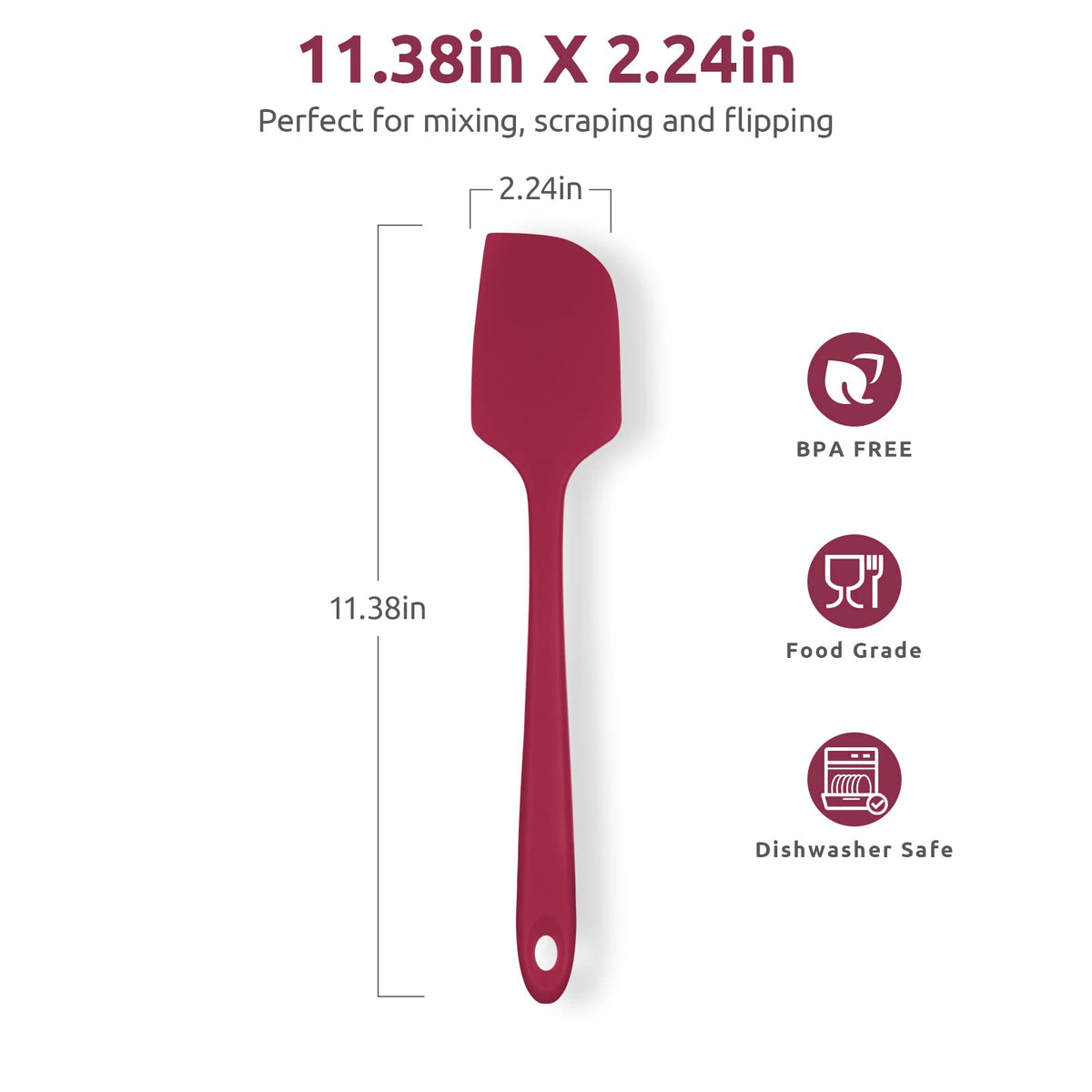 U-Taste large spatula flexes to reach bowl corners.