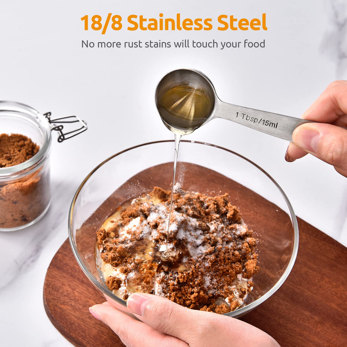 U-Taste one-quarter-tsp engraving ensures readable measurements for cooking