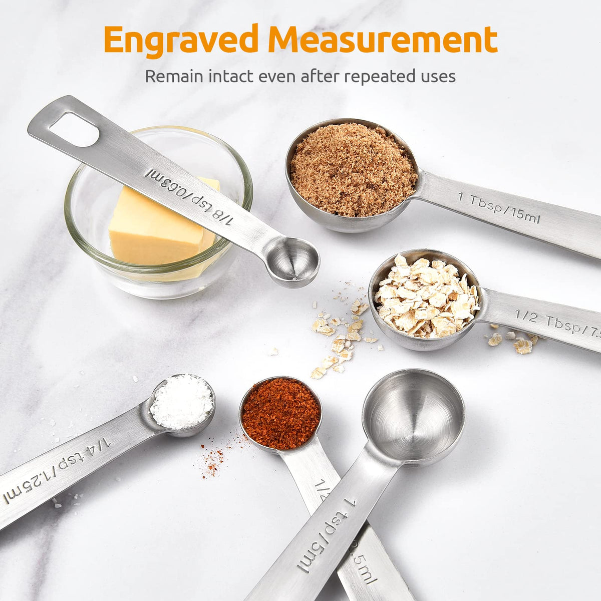 U-Taste one-third-tsp design supports consistent portions for sauces and spices
