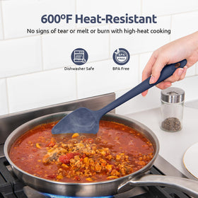 U‑Taste silicone spatula safe for nonstick surfaces while stirring and folding