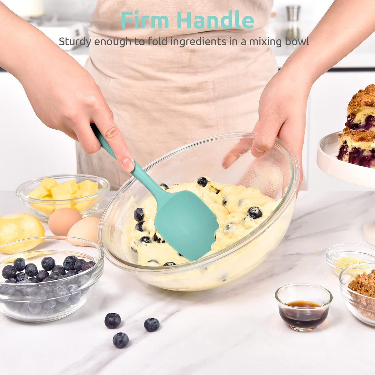 U-Taste nonstick-safe silicone with grippy handle for comfortable stirring.