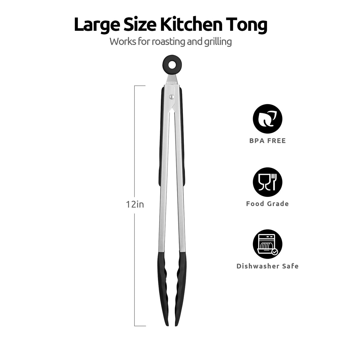 U-Taste silicone tips provide nonstick protection for delicate cookware.