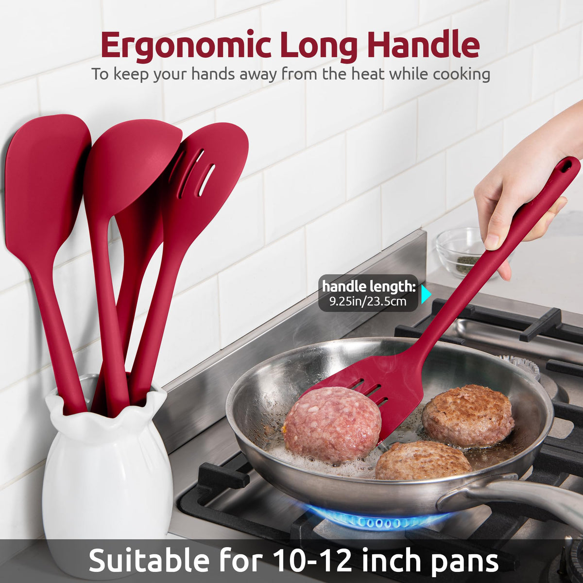 U-Taste red spoon combines heat resistance with a soft grip.