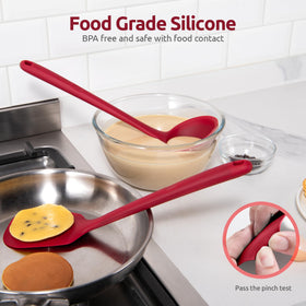 U-Taste red turner provides sturdy turning without scratching pans.