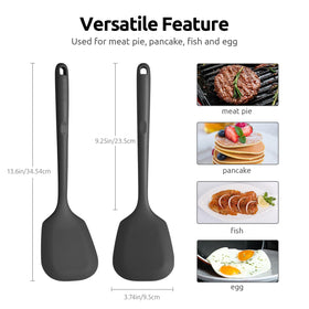 U-Taste solid kitchen spatula flipper with long reach for flipping on large pans