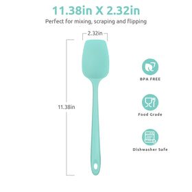 U-Taste spatula stirring in pan with flexible tip reaching corners.