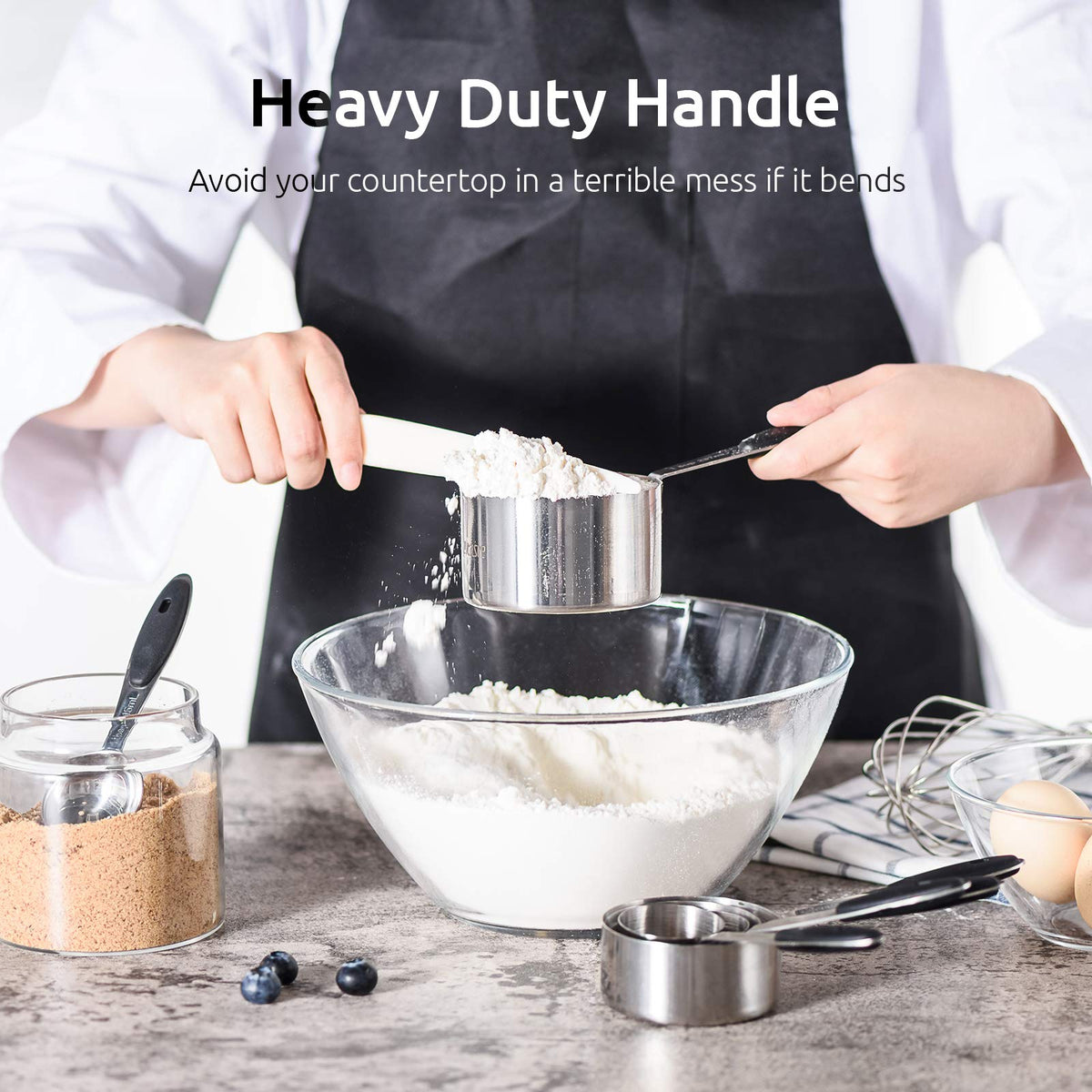 Thickened handles on U-Taste cups prevent bending during use.