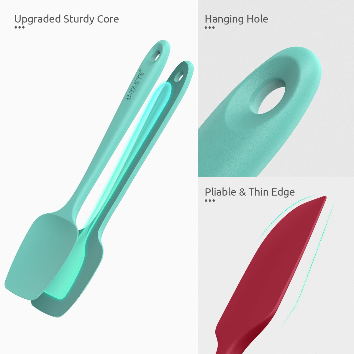 U-Taste upgraded-core spatula resists bending for sturdy mixing
