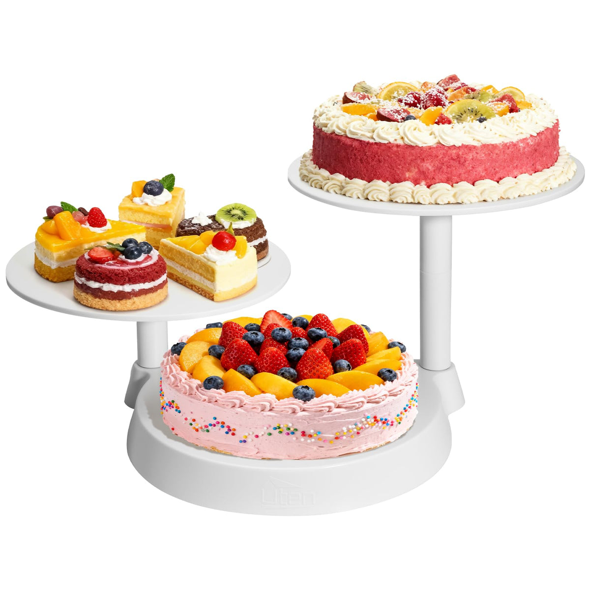 Uten 3 tier cupcake stand assembly demonstrates quick setup and stable display