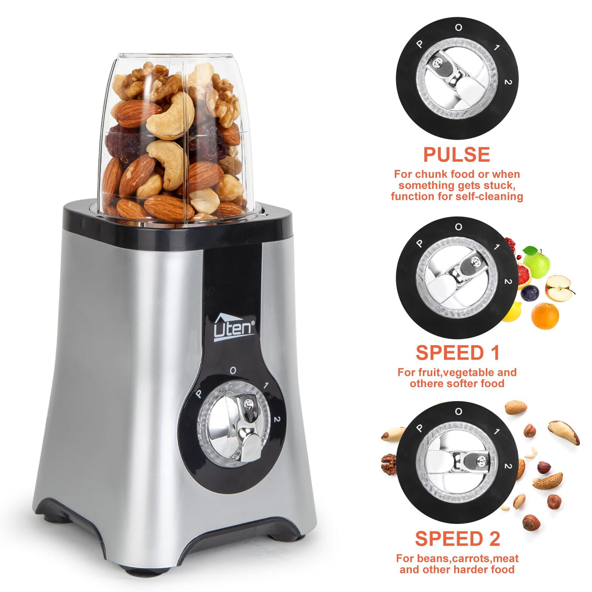Uten 2-leaf flat blade designed for grinding nuts, coffee, spices.