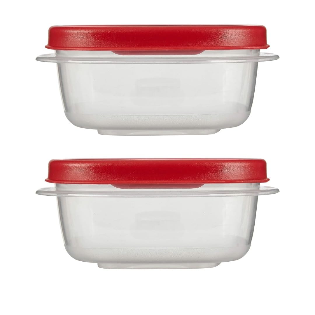 Utensilux Rubbermaid four containers with lids; easy organization and lid pairing.