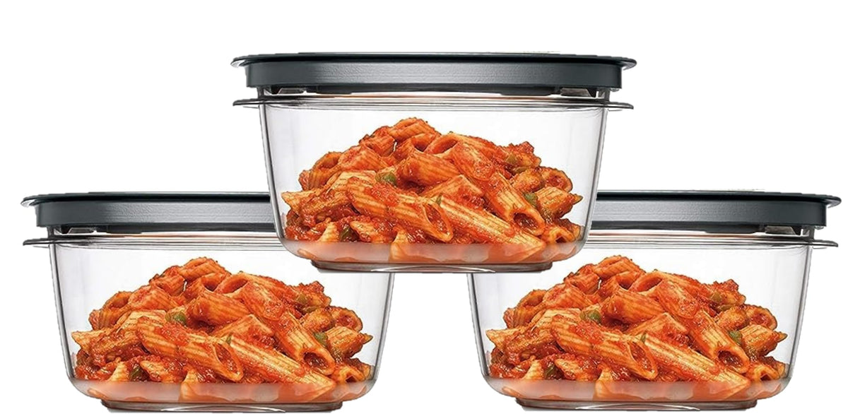 Utensilux Rubbermaid Premier Tritan containers ready for meal prep and reuse.