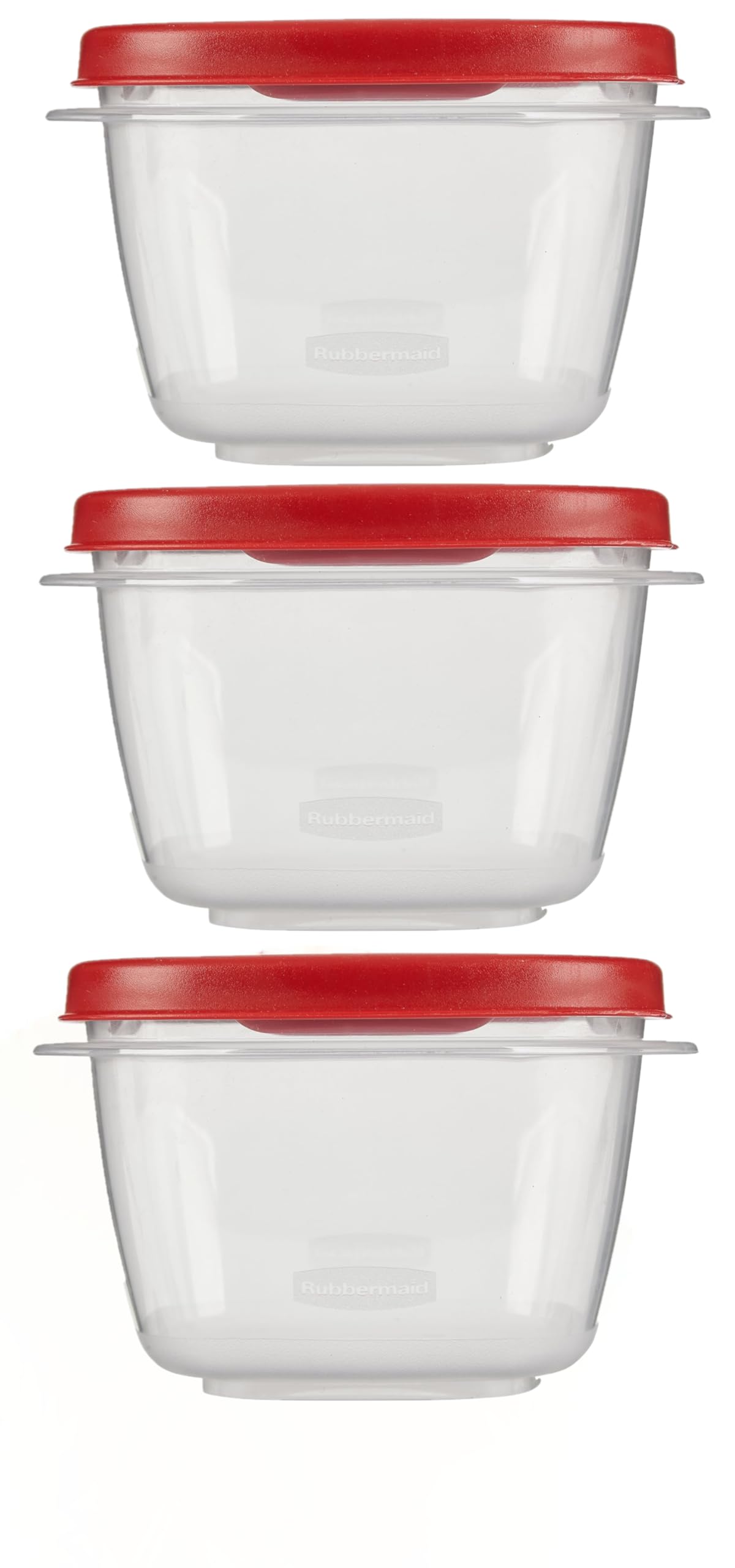 Utensilux Rubbermaid two-cup containers with clear lids for quick content identification