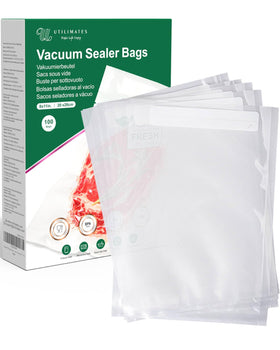 Utilimates quart vacuum sealer bags with heavy-duty film for durable, airtight storage.