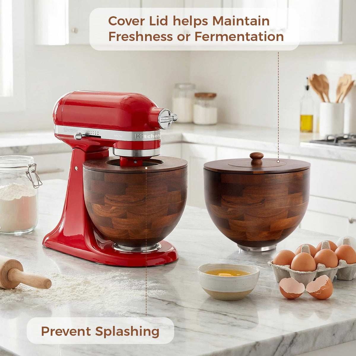 UTJZIB 5-quart capacity ideal for large batches of dough.
