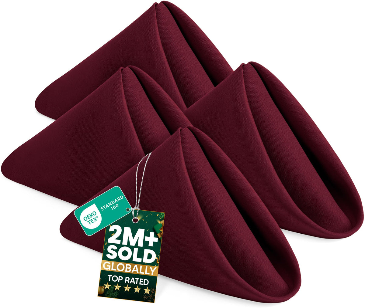 Utopia Home burgundy napkins 24-pack 17x17 with hemmed edges for a polished table