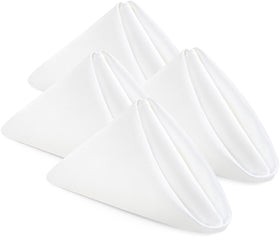 Utopia Home 24-pack white napkins arranged for table setup, ready for guests.