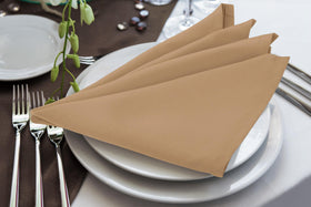 Utopia Home 24-pack beige napkins displayed for a party or wedding setting