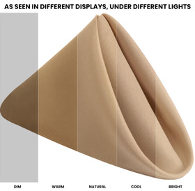 Utopia Home close-up of beige napkin fabric showing smooth, wrinkle-resistant texture