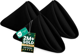 Utopia Home black cloth napkins, 12-pack, ideal for elegant table settings at parties