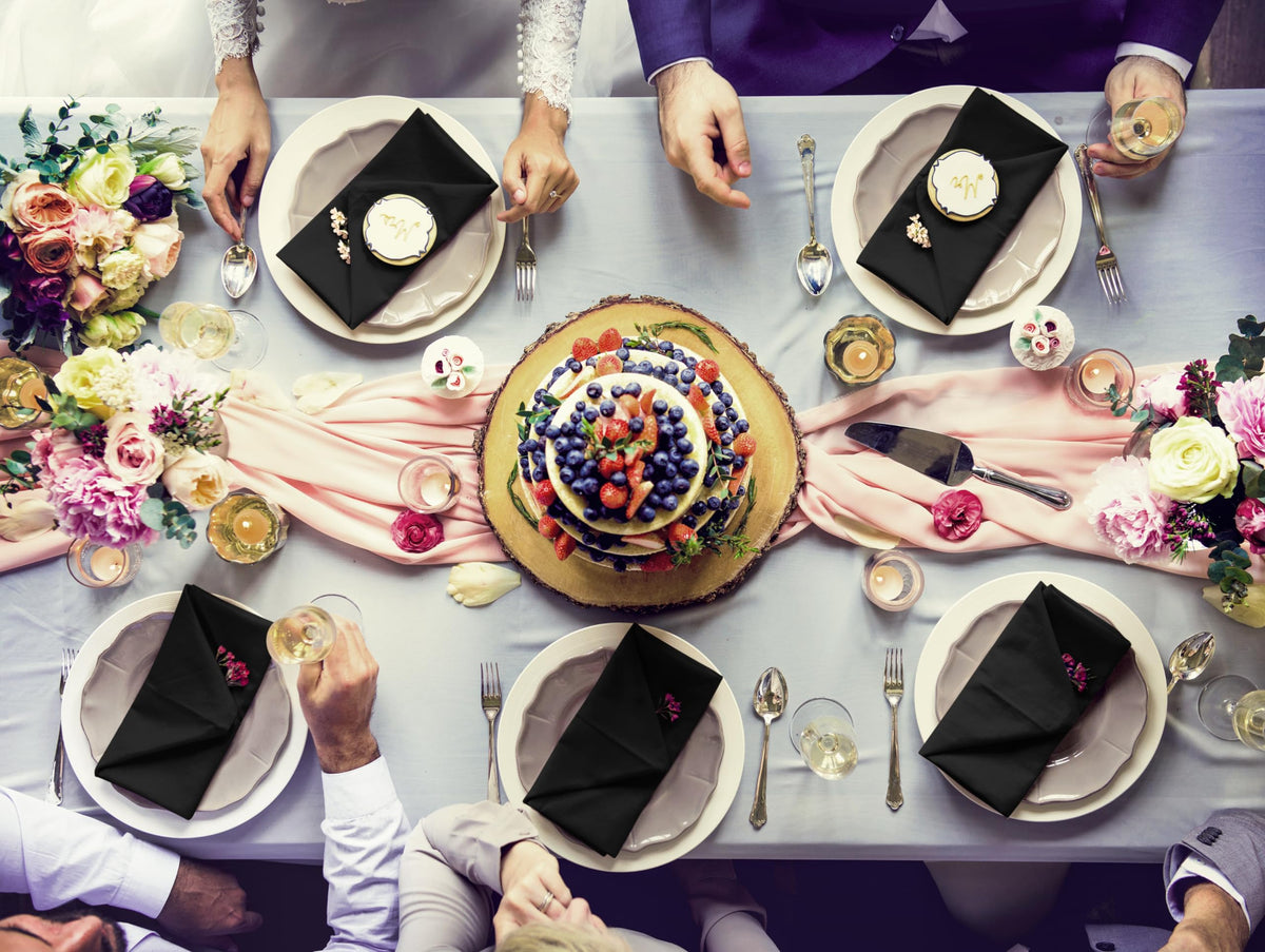 Utopia Home black napkins add elegance to any table arrangement