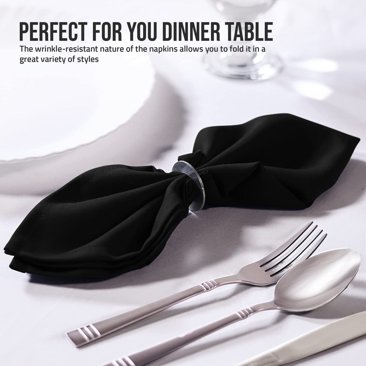 Utopia Home classic black napkins complement casual to formal décor