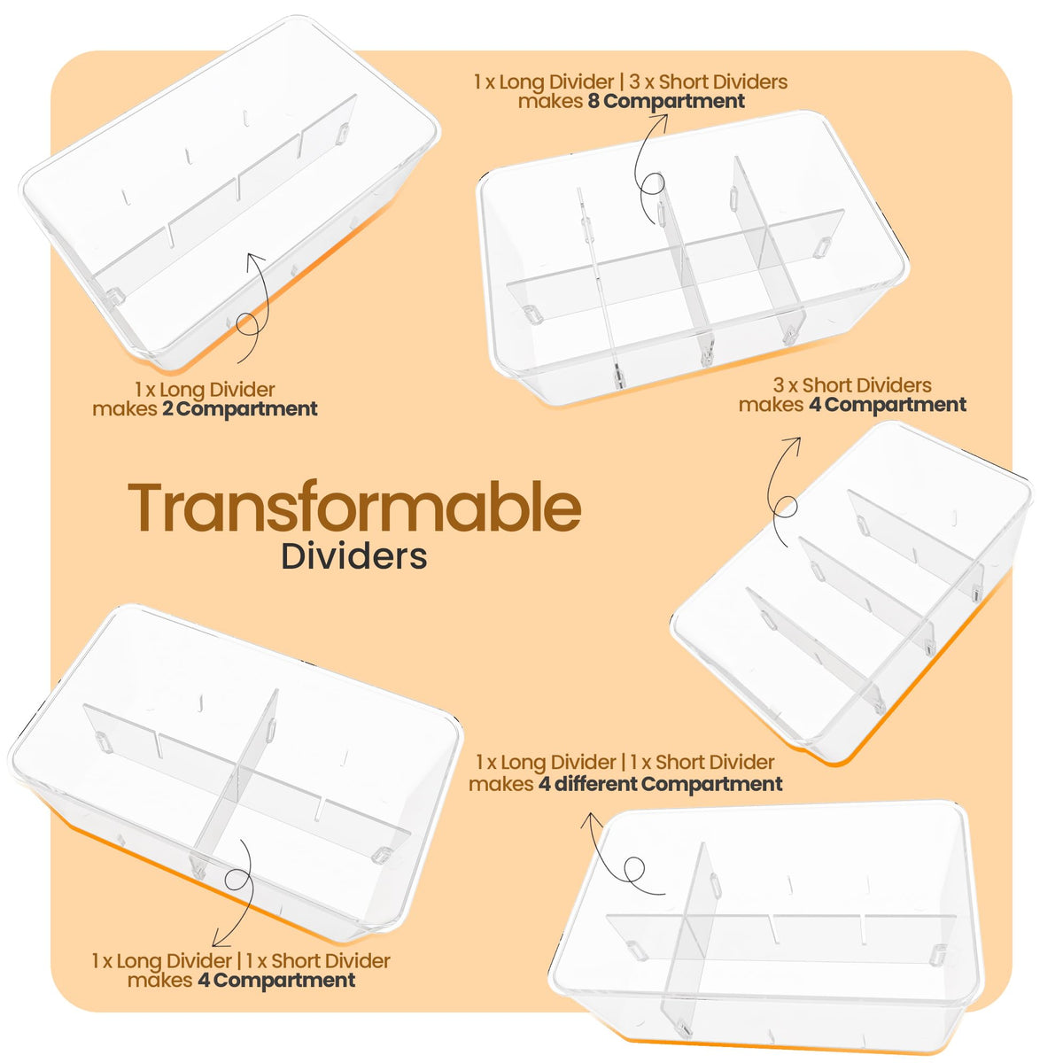 Utopia Home space-saving design fits in drawers or countertops with neat organization.