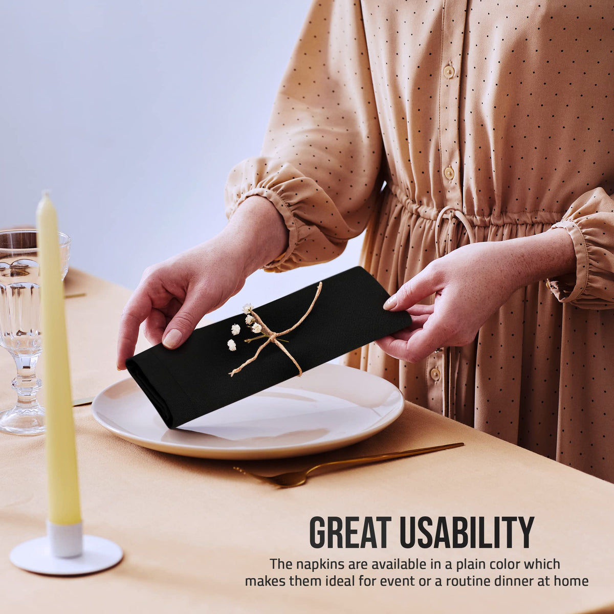Utopia Home durable polyester fabric resists wrinkles for ready-to-use tables