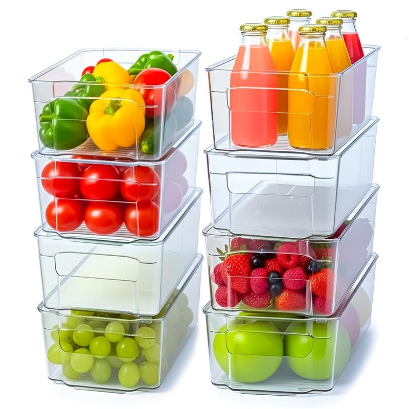Utopia Home fridge organizer bins 8-pack for easy grocery organization and visibility