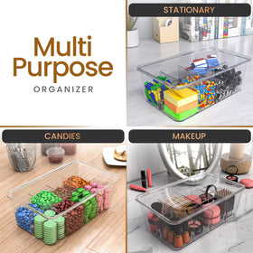Utopia Home clear bins keep pantry tea and snacks within reach in fridge or cabinet.