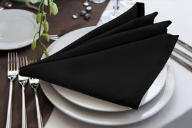 Utopia Home black dinner napkins complement diverse decors from casual to formal.