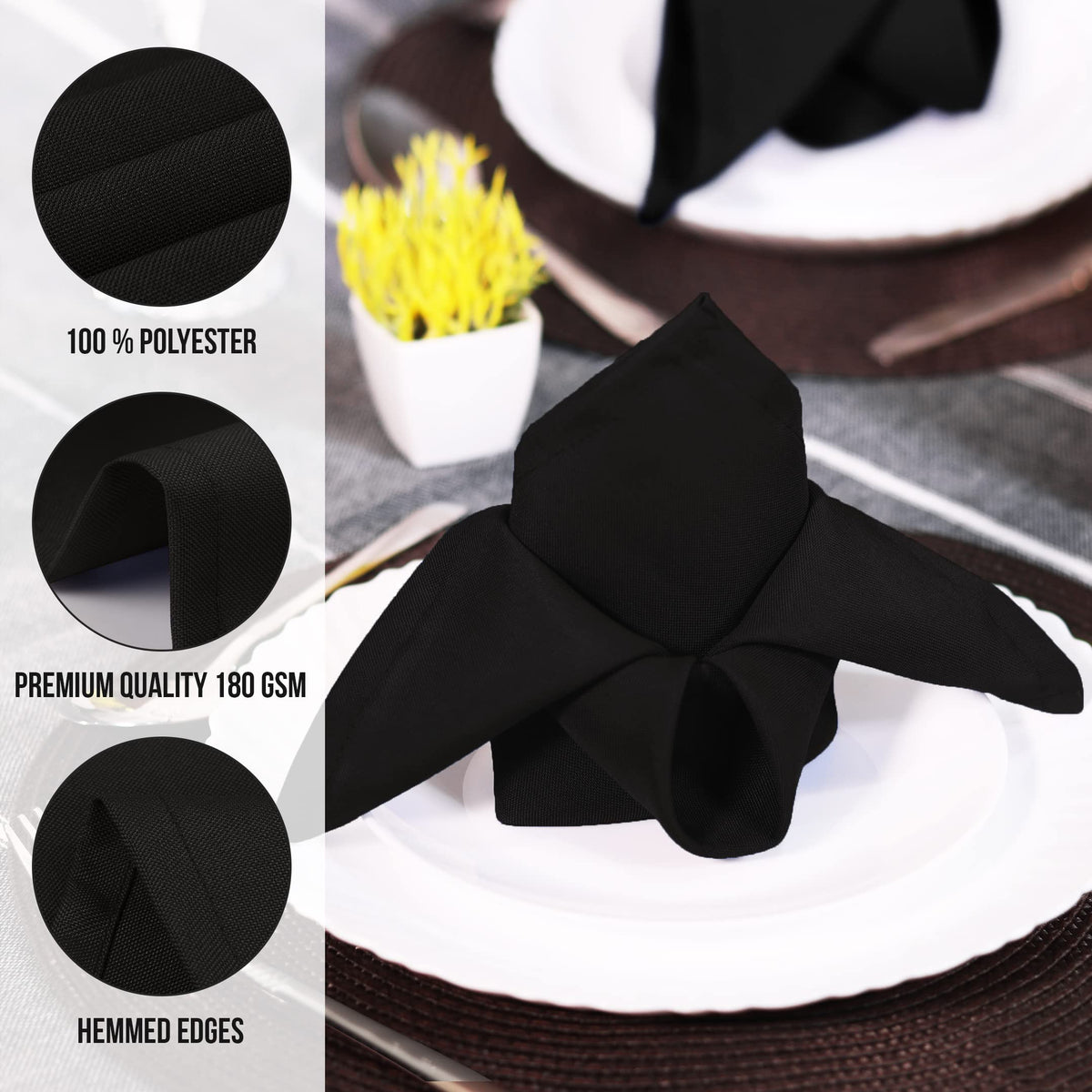 Utopia Home versatile napkins suit restaurants, catered events, and family dinners