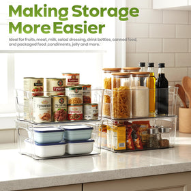 Utopia Home refrigerator storage bin helping categorize condiments and snacks
