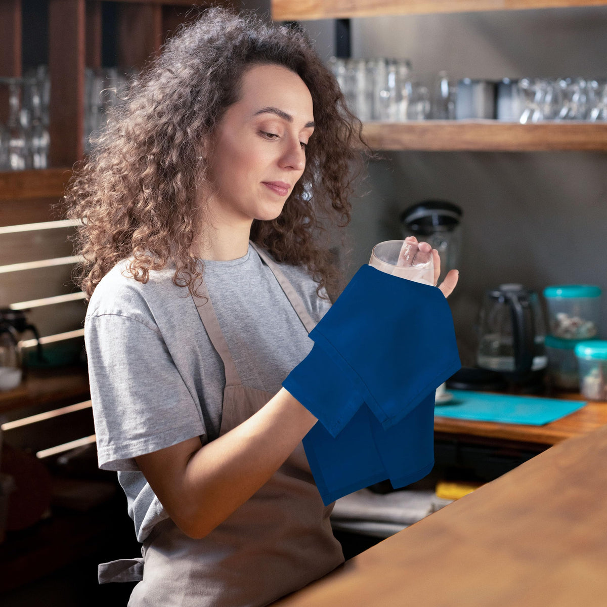 Utopia Home royal blue napkins easy-care line-dry maintenance