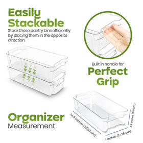 Utopia Home stackable pantry bin transparent for space-efficient storage and quick item finding