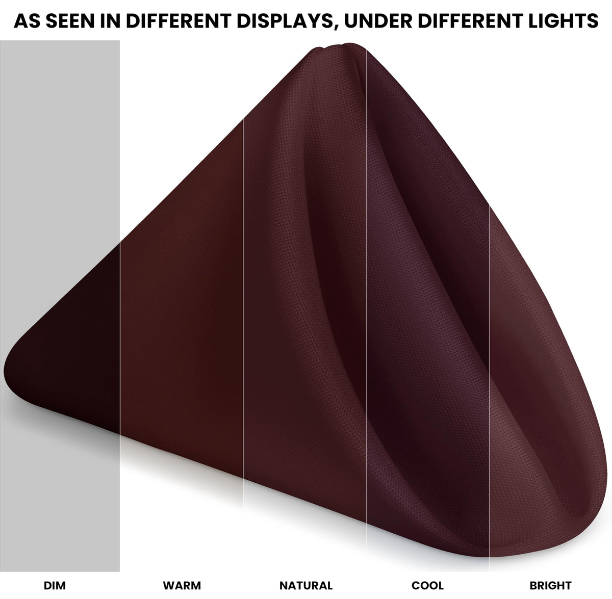 Utopia Home burgundy table-setting napkins on a ready-to-dine spread