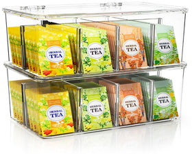Utopia Home tea bag organizer with lids keeps tea neat and accessible on the counter