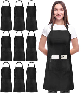 Utopia Kitchen 10-pack bib apron set with neck straps for versatile home cooking