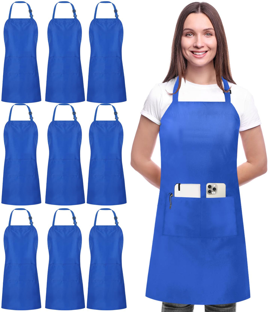 Utopia Kitchen 10-pack bib apron set ready for everyday cooking and crafts.
