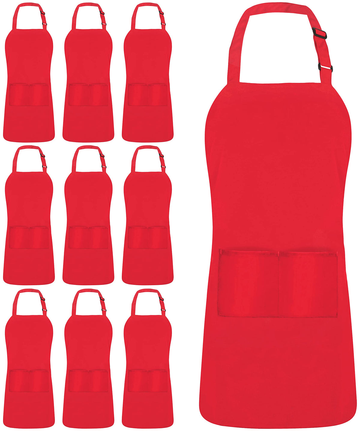 Utopia Kitchen 10-pack bib apron laid flat for versatile home cooking.