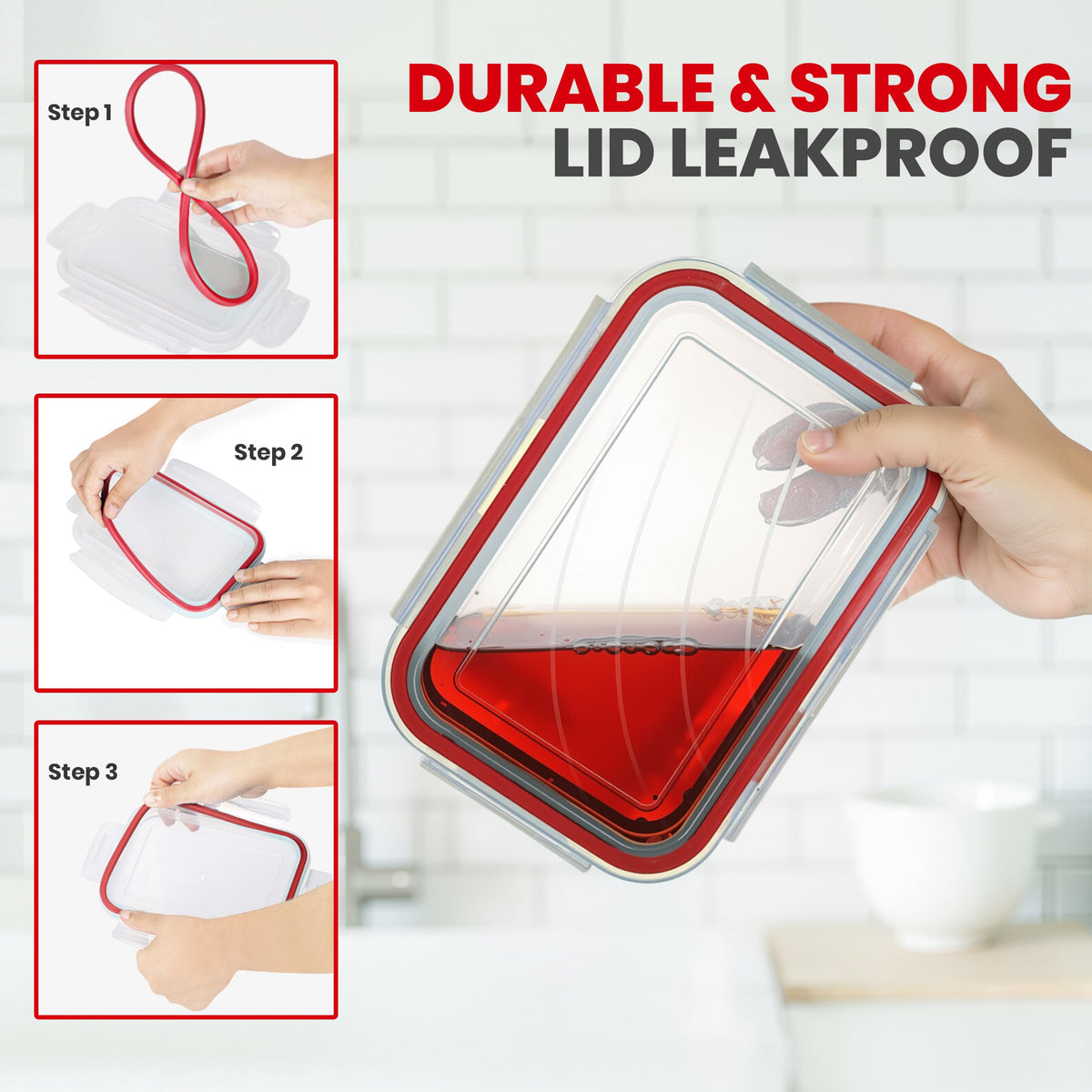 Utopia Kitchen 1200ml rectangular container ideal for larger meals and organized prep.