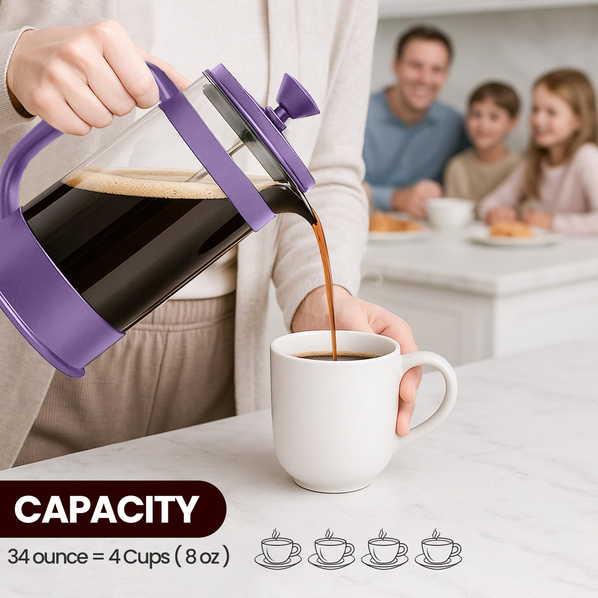 Utopia Kitchen plum design makes this a gift for coffee and tea lovers