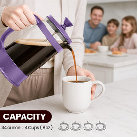 Utopia Kitchen plum design makes this a gift for coffee and tea lovers