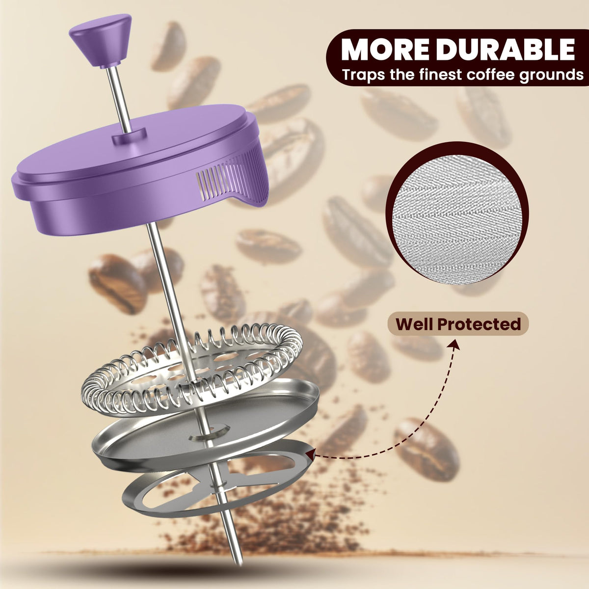 Utopia Kitchen plum frame supports tea brewing as well as coffee
