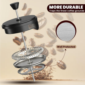 Utopia Kitchen 4 filter sieve minimizes sediment for smooth taste