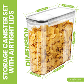 Utopia Kitchen airtight lid with pour spout enables mess-free cereal serving.