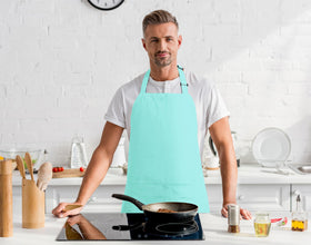 Utopia Kitchen bib apron care tips keep color and shape with cold wash.